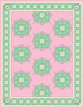 Floral Medallion Patterned Soft Pink Rug
