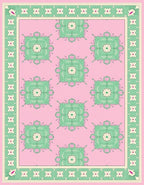 Floral Medallion Patterned Soft Pink Rug