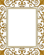 Ornate Gold Scrollwork Square Rug