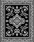 Classic Black White Damask Ornament Rug