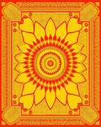 Golden Sunflower Geometric Patterned Rug