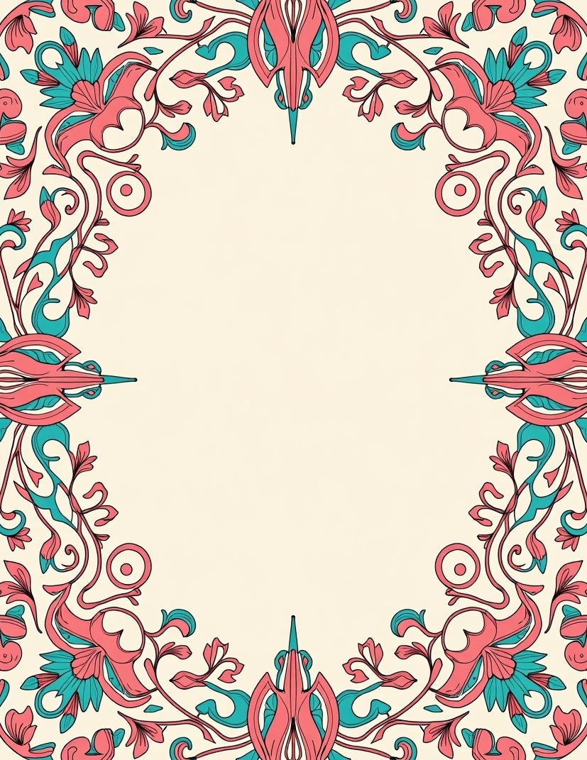 Ornate Floral Vines Pattern Rug