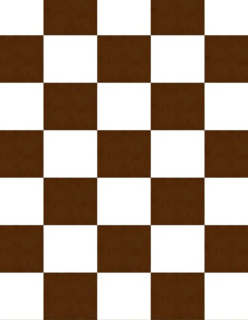Classic Brown 2 White Checkered Design Rug