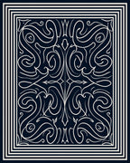 Intricate Lines Swirling Border Design Rug