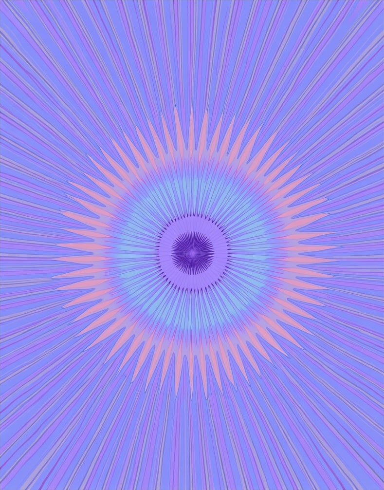 Purple Pastel Starburst Pattern Rug