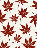 Crimson Leaf Pattern Rug