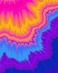 Vibrant Psychedelic Fan Pattern Rug