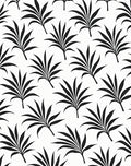 Black Palm Leaf Pattern Design Rug