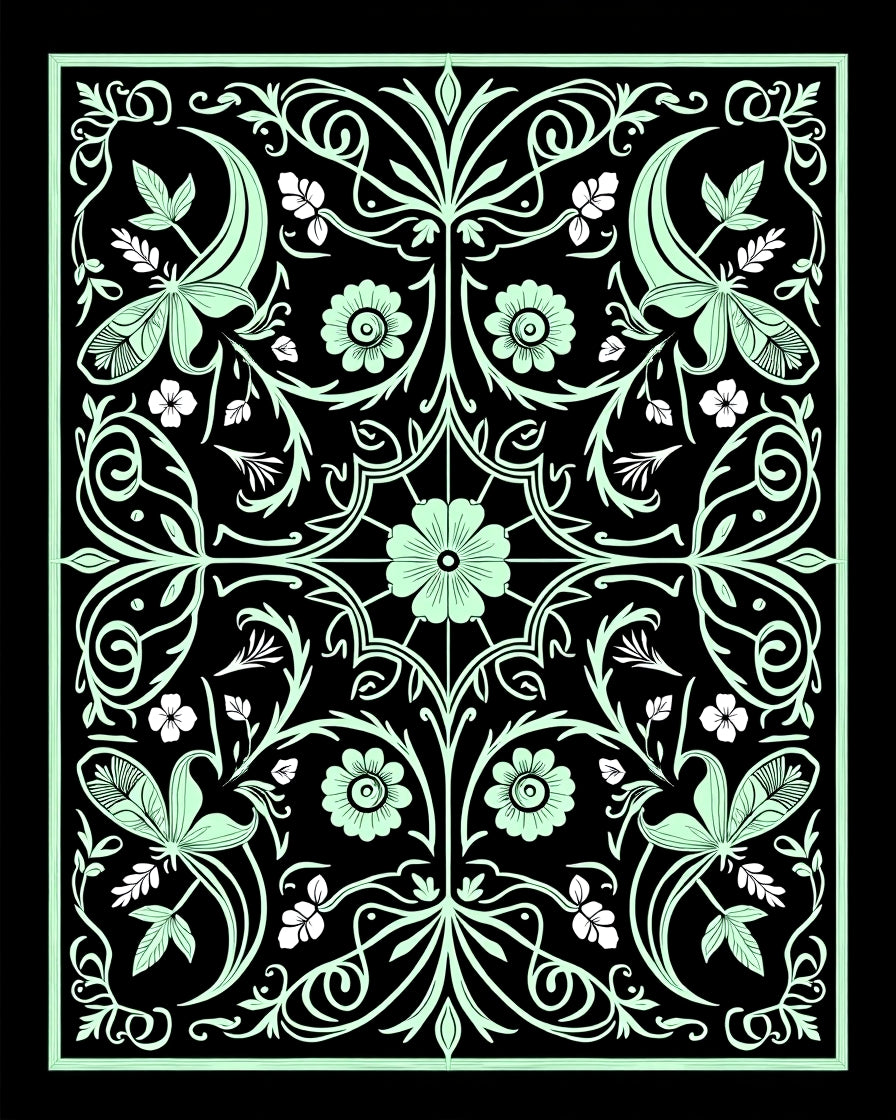 Vintage Floral Swirl Pattern Rug