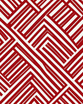 Bold Red White Interlocking Lines Design Rug