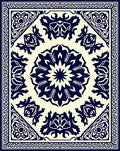 Classic Floral Medallion Border Design Rug