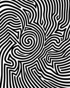 Abstract Black White Swirl Pattern Rug