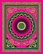 Bold Geometric Mandala Floral Design Rug