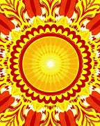 Radiant Sunburst Mandala Pattern Rug