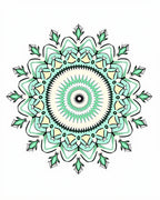Radiant Mint And Yellow Mandala Design Rug