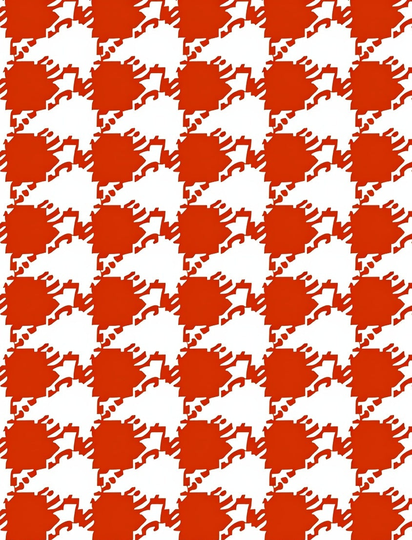 Classic Houndstooth Red Patterned Rug