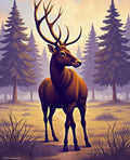 Majestic Forest Deer Pattern Rug