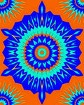 Vibrant Sunburst Geometric Mandala Rug