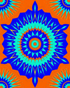 Vibrant Sunburst Geometric Mandala Rug