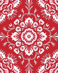 Bold Red White Floral Radiance Design Rug