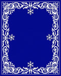 Royal Blue Snowflake Floral Border Rug
