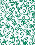 Classic Green Floral Swirl Pattern Rug