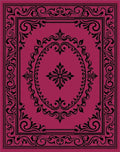 Elegant Black Scrollwork Medallion Design Rug