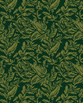 Dark Floral Leaf Pattern Design Rug