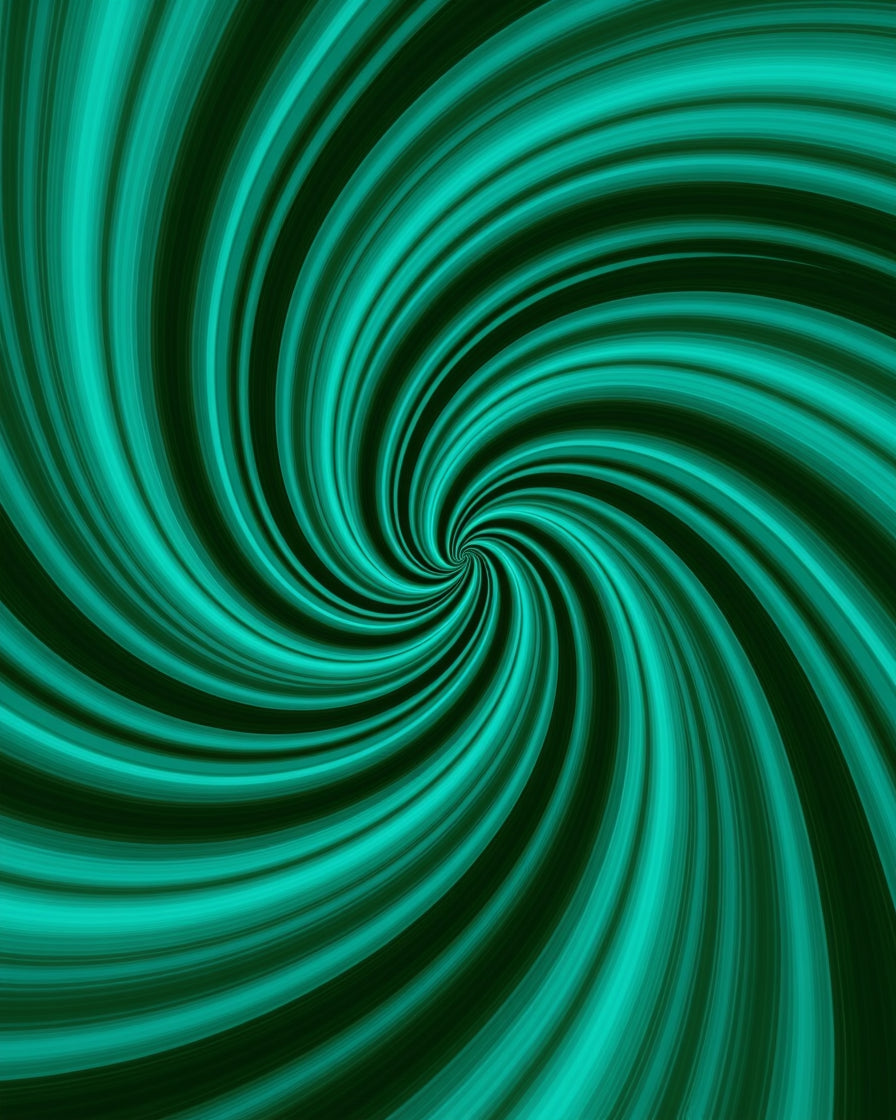 Teal Swirl Vortex Pattern Rug