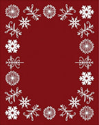 Winter Snowflake Border Design Rug