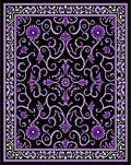 Grand Purple Floral Scrollwork Design Rug