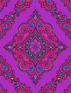 Vibrant Paisley Swirl Mandala Pattern Rug