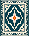 Geometric Medallion Tribal Design Rug