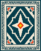 Geometric Medallion Tribal Design Rug