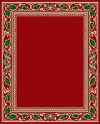 Festive Red Holly Border Design Rug