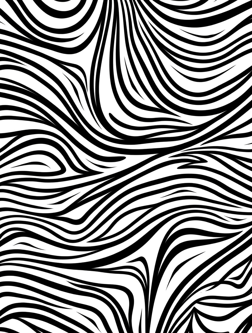 Bold Abstract Black White Waves Rug