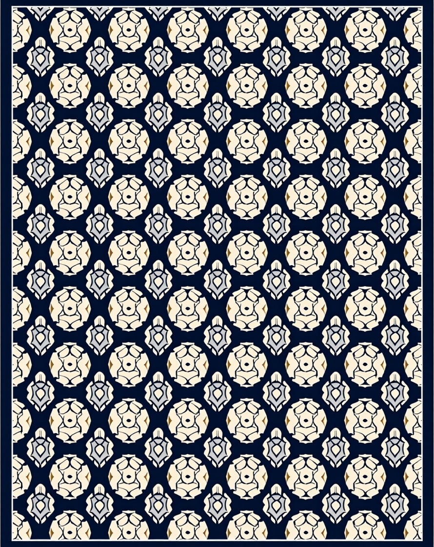 Classic Geometric Mandala Pattern Rug