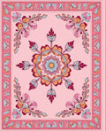 Floral Mandala Pink Patterned Rug