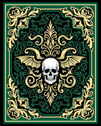 Dark Skull Vintage Floral Rug