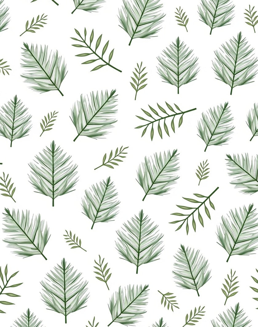 Green Tropical Leaf Scatter Rug
