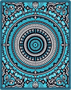 Bold Blue White Sun Mandala Rug