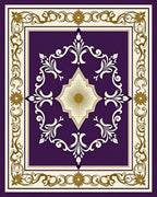 Purple Gold Floral Medallion Rug