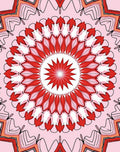 Radiant Red Mandala Pattern Rug