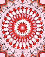 Radiant Red Mandala Pattern Rug