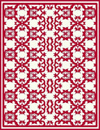 Crimson Ivory Intricate Pattern Rug
