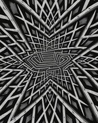 Black and White Geometric Perspective Rug