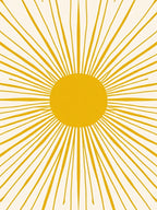 Golden Sunburst Geometric Pattern Rug