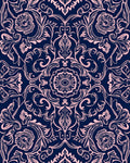 Elegant Floral Swirl Damask Pattern Rug