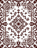 Ornate Dark Paisley Scroll Pattern Rug