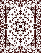 Ornate Dark Paisley Scroll Pattern Rug